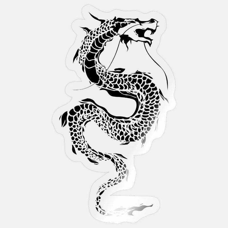 Mathias Prehofer - Premium Schwarzer Drache Sticker Größe S (10 x 10 cm)