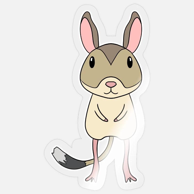 Grande souris sauteuse du désert - Sticker taille S (10 x 10 cm) - brillant transparent