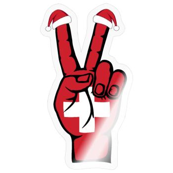 Schweiz Flagge Weihnachten Peace Symbol - Sticker Größe S (10 x 10 cm) - Transparent glänzend - Vorne