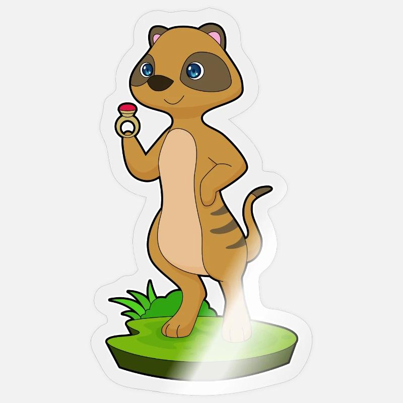 Meerkat Ring - Sticker size S (10 x 10 cm) - transparent glossy