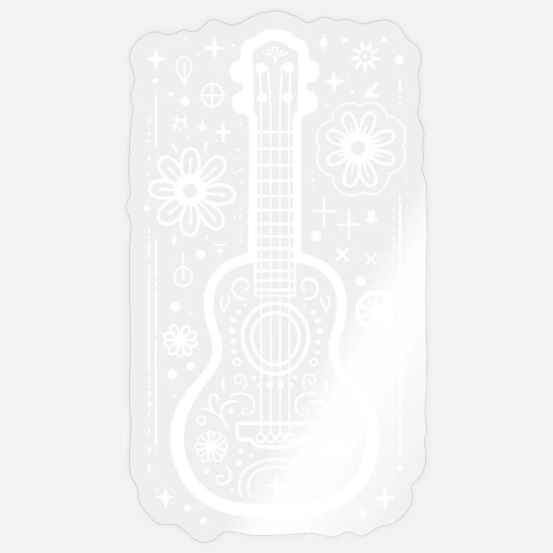 Ukulele Drawing - Sticker size S (10 x 10 cm) - transparent glossy