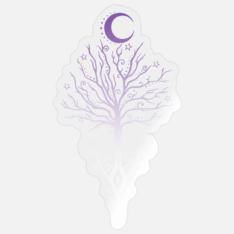 Occult Moon Tree Dark Autumn - Sticker size S (10 x 10 cm) - transparent glossy