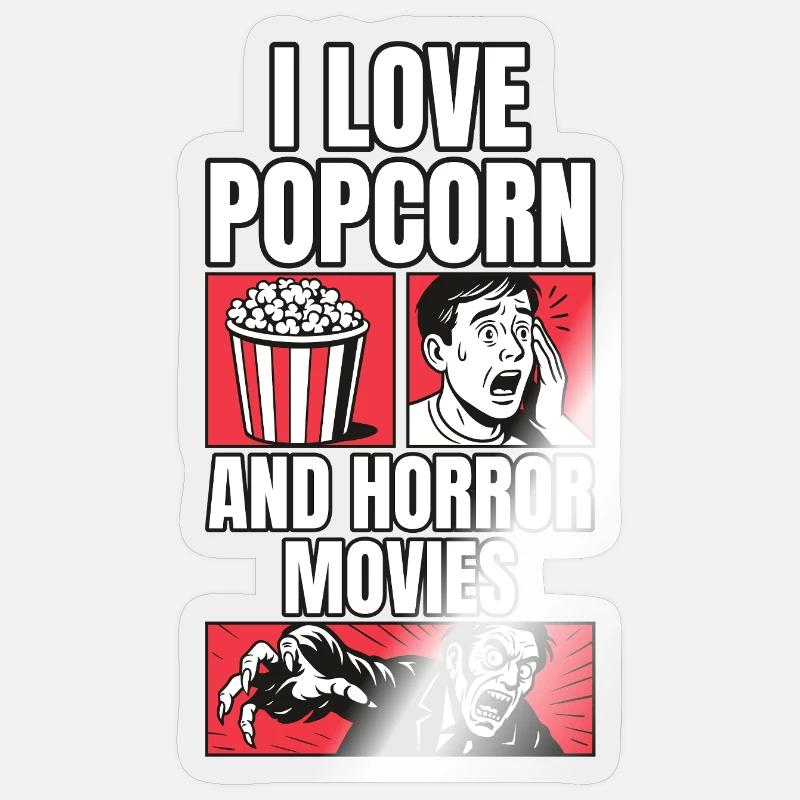 Popcorn & Horror - Perfektes Duo Sticker Größe S (10 x 10 cm)