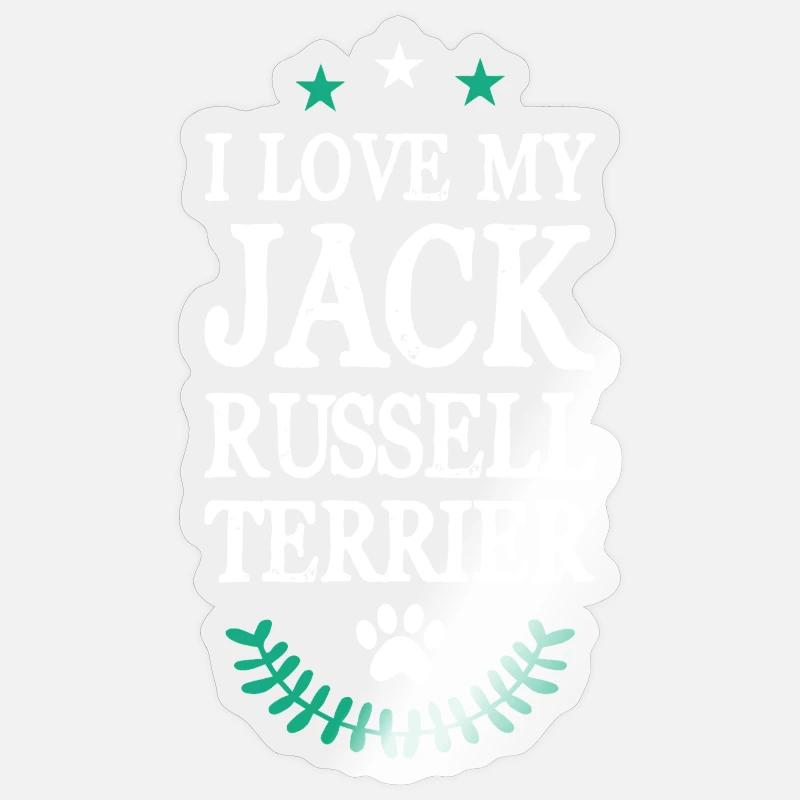 Jack Russell Terrier - Sticker taille S (10 x 10 cm) - brillant transparent