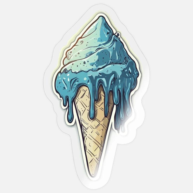 Eiscreme Eis - Sticker Größe S (10 x 10 cm) - Transparent glänzend