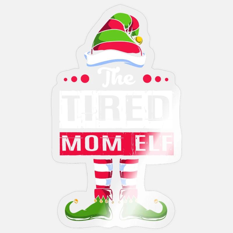 Elfe Elf Weihnachtsgeschenk Mutter Mama - Sticker Größe S (10 x 10 cm) - Transparent glänzend