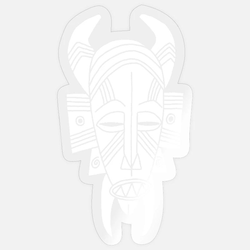 Afrikanischer weißer Dämon - Sticker Größe S (10 x 10 cm) - Transparent glänzend