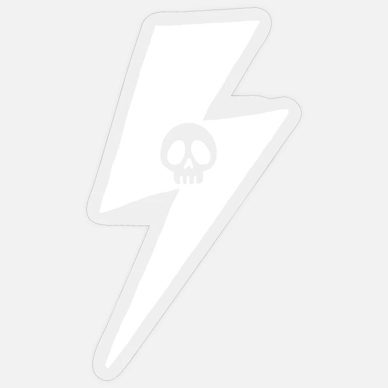 Skull and White Lightning - Sticker size S (10 x 10 cm) - transparent glossy