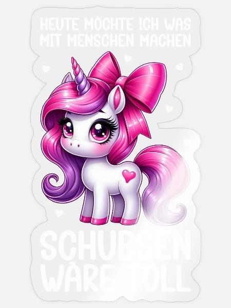 Heute Möchte Ich Was Mit Menschen Machen Schubsen - Sticker Größe S (10 x 10 cm) - Transparent glänzend