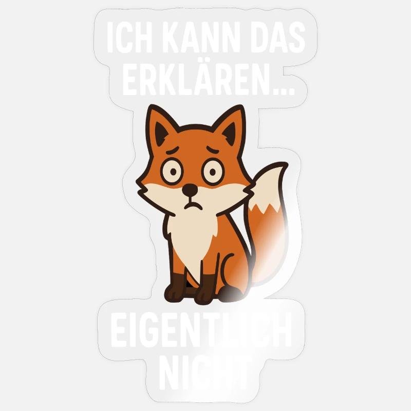 Fuchswitz: Explain? Actually, no Sticker size S (10 x 10 cm)