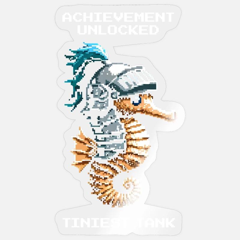 Succès : plus petit char | Hippocampe - Sticker taille S (10 x 10 cm) - brillant transparent