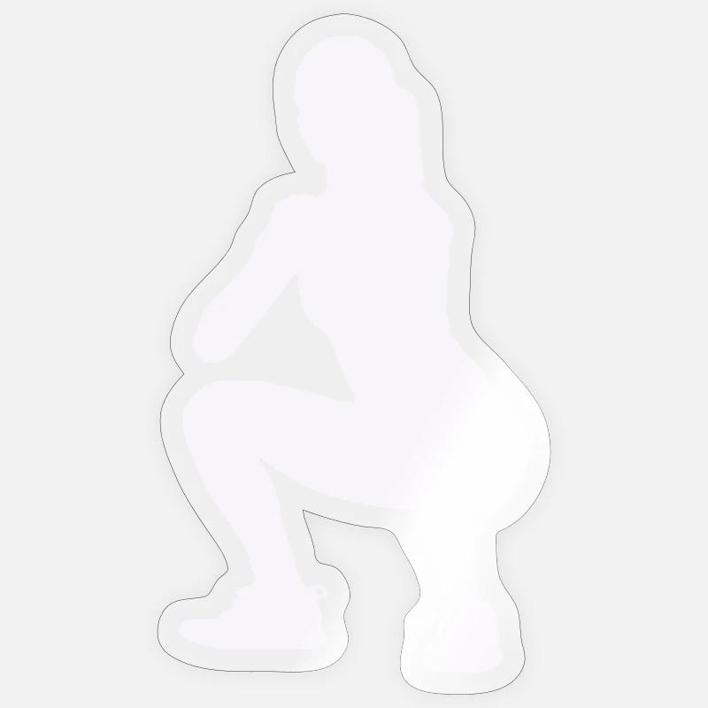 Frau Silhouette Squat Sticker Größe S (10 x 10 cm)