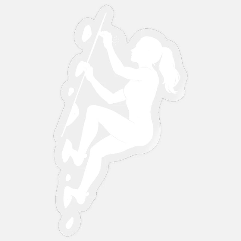 Boulder Silhouette – Aesthetics & Chalk Focus - Sticker size S (10 x 10 cm) - transparent glossy