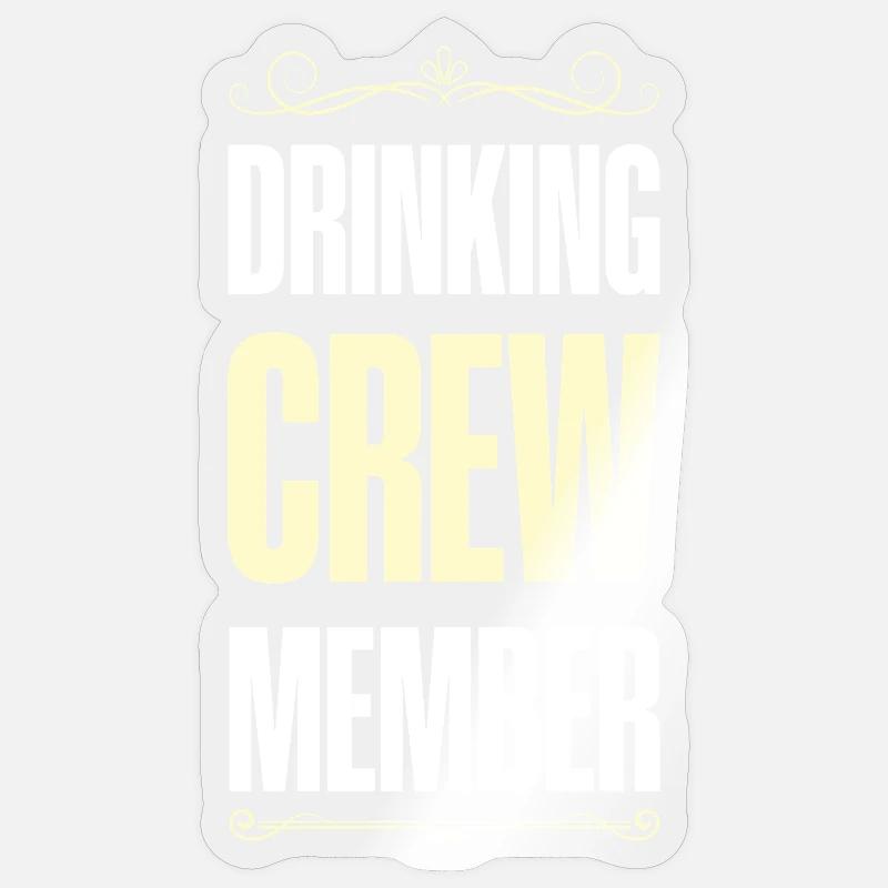 Drinking Crew - Sticker Größe S (10 x 10 cm) - Transparent glänzend