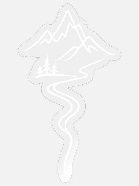 Berg Fluss Wald Berge Natur Abenteuer - Sticker Größe S (10 x 10 cm) - Transparent glänzend