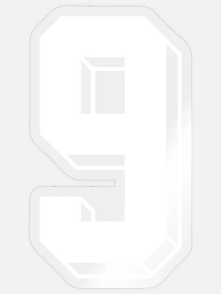 9 Jahre Trikot Nummer 9 sport trikot 9 - Sticker Größe S (10 x 10 cm) - Transparent glänzend