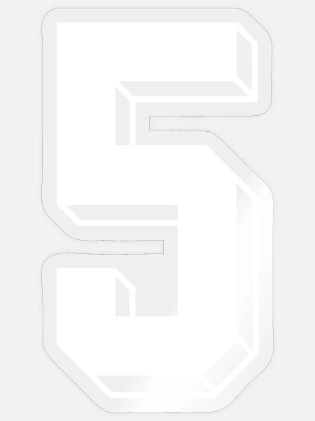 5 Jahre Trikot Nummer 5 sport trikot 5 - Sticker Größe S (10 x 10 cm) - Transparent glänzend