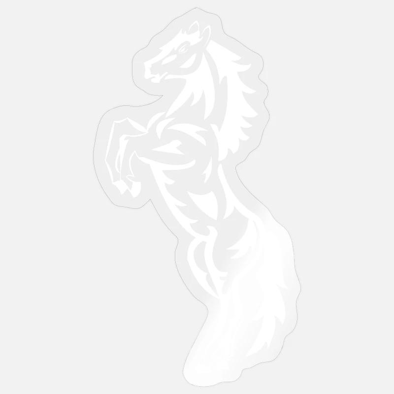 Cheval, équitation, cavalier, chevaux - Sticker taille S (10 x 10 cm) - brillant transparent