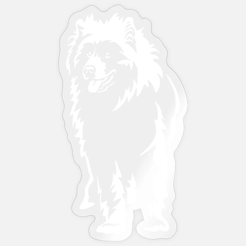 Samoyède « Black Edition » - Sticker taille S (10 x 10 cm) - brillant transparent