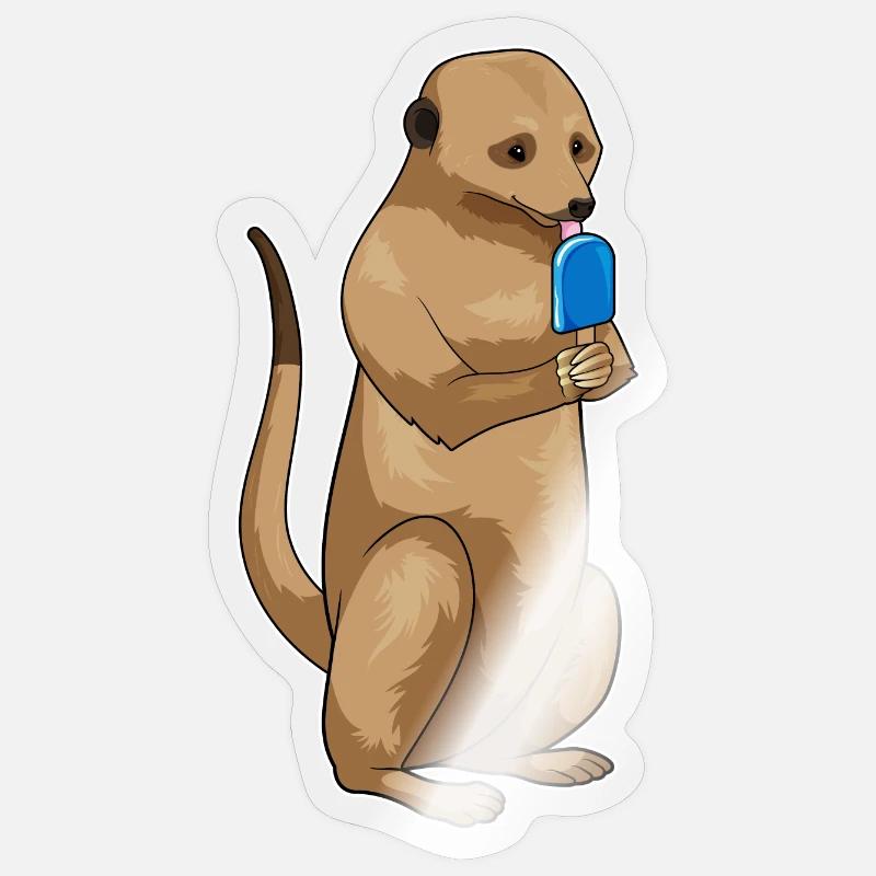 Suicates popsicles - Sticker taille S (10 x 10 cm) - brillant transparent