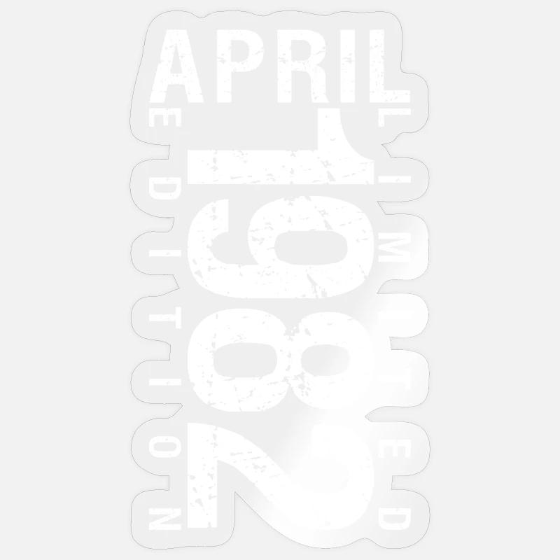 April 1982 April Geburtstagsgeschenk 1982 - Sticker Größe S (10 x 10 cm) - Transparent glänzend