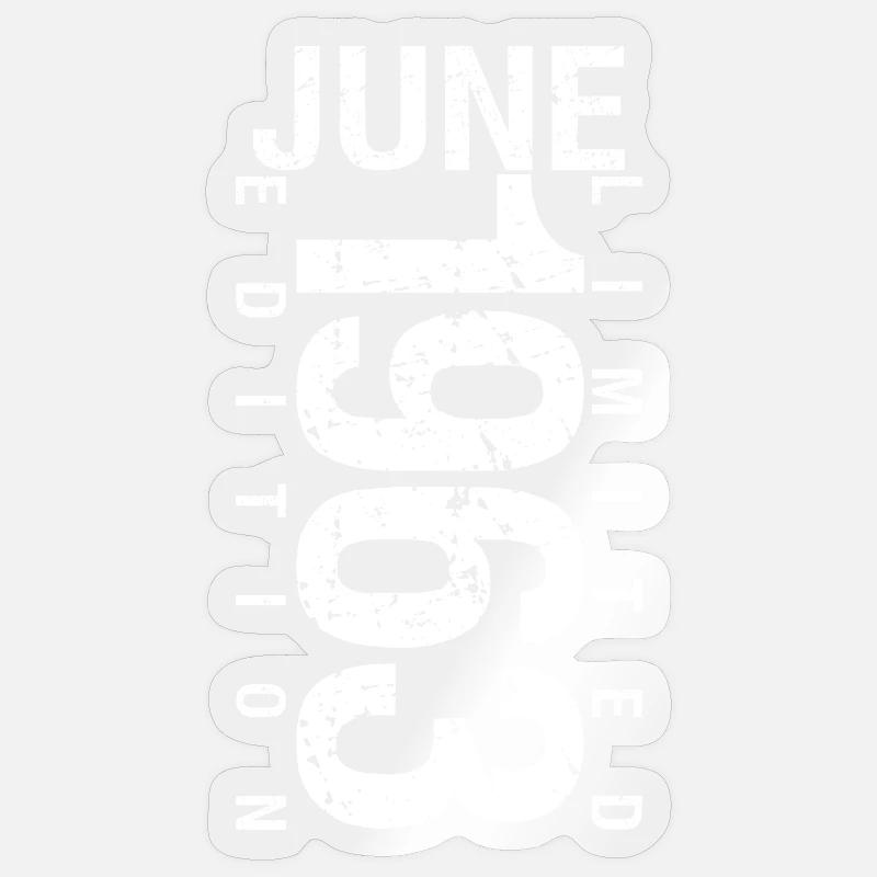 Juni 1963 Juni Geburtstagsgeschenk Juni 1963 - Sticker Größe S (10 x 10 cm) - Transparent glänzend