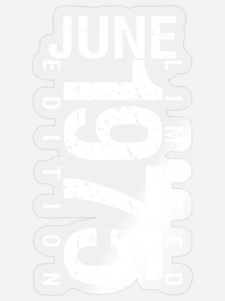 Juni 1975 Juni Geburtstagsgeschenk Juni 1975 - Sticker Größe S (10 x 10 cm) - Transparent glänzend
