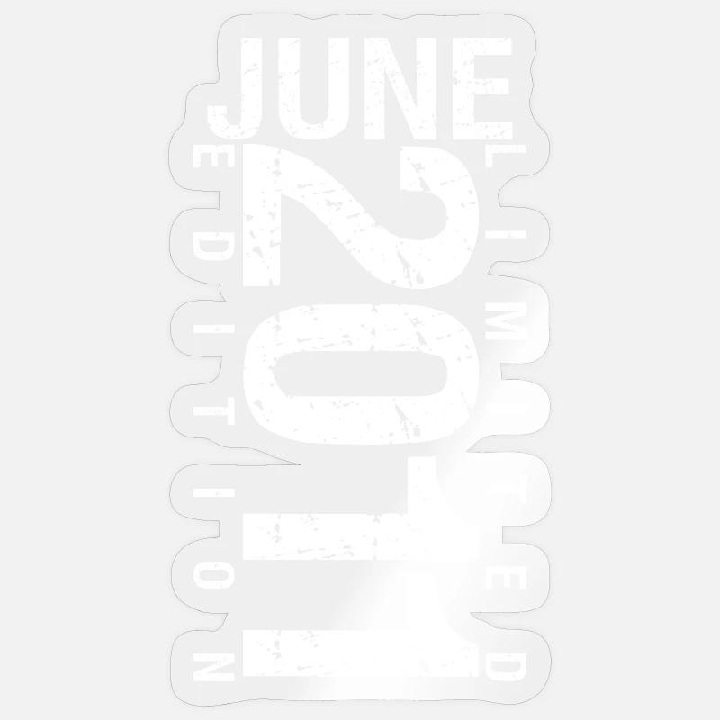Juni 2011 Juni Geburtstag Geschenk Juni 2011 - Sticker Größe S (10 x 10 cm) - Transparent glänzend