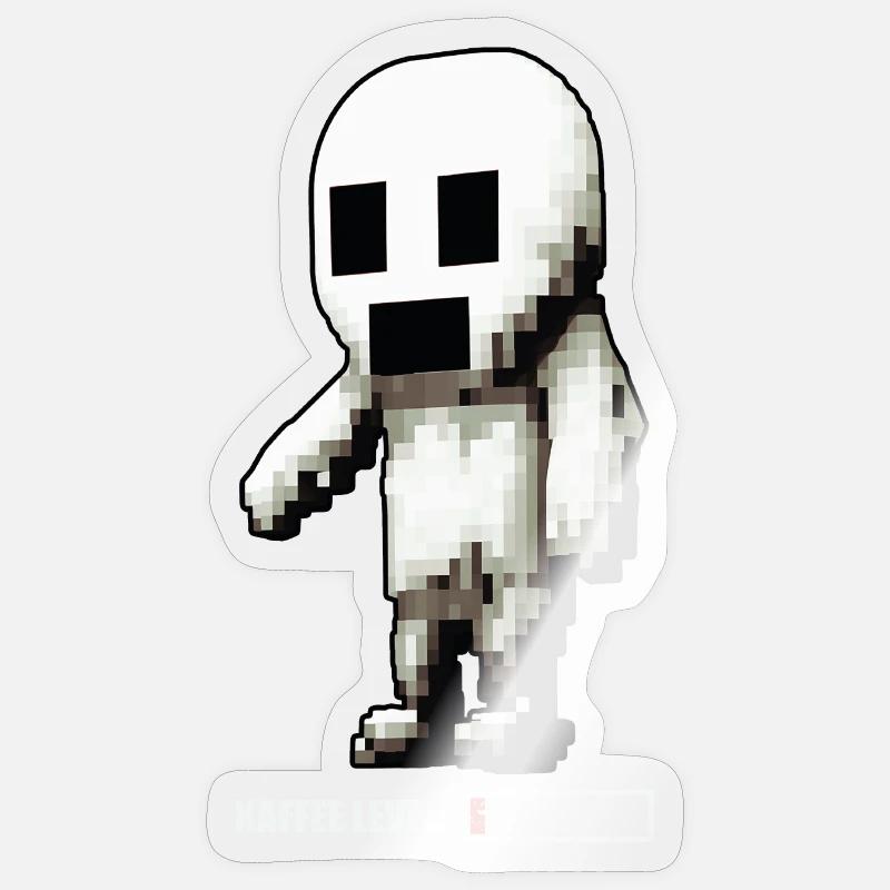 Kaffee Level Geist - hell Sticker Größe S (10 x 10 cm)