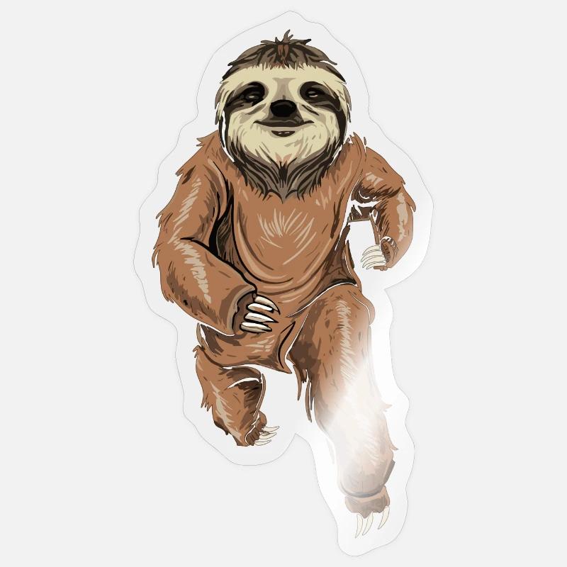 Sloth Runner: Langsam aber sicher - Sticker Größe S (10 x 10 cm) - Transparent glänzend