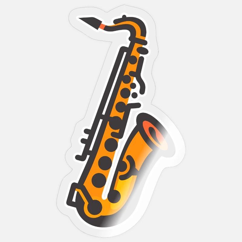 Saxophone Graphics - Sticker size S (10 x 10 cm) - transparent glossy