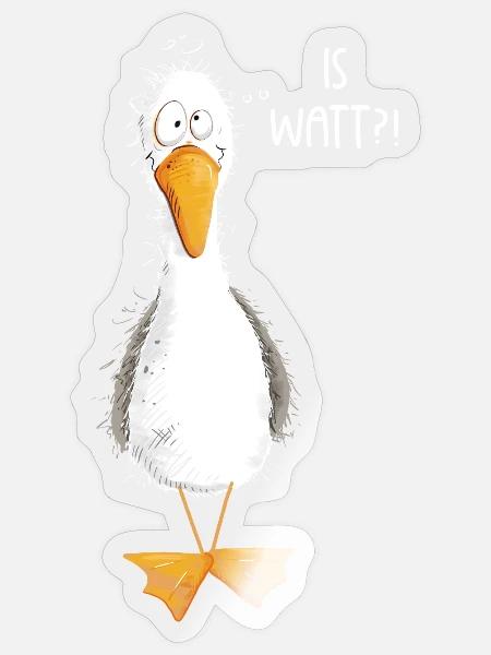 Möwe Urlaub Meer Is Watt Plattdeutsch Norddeutsch - Sticker Größe S (10 x 10 cm) - Transparent glänzend