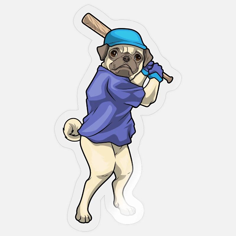 Carlin Baseball Batte de Baseball - Sticker taille S (10 x 10 cm) - brillant transparent