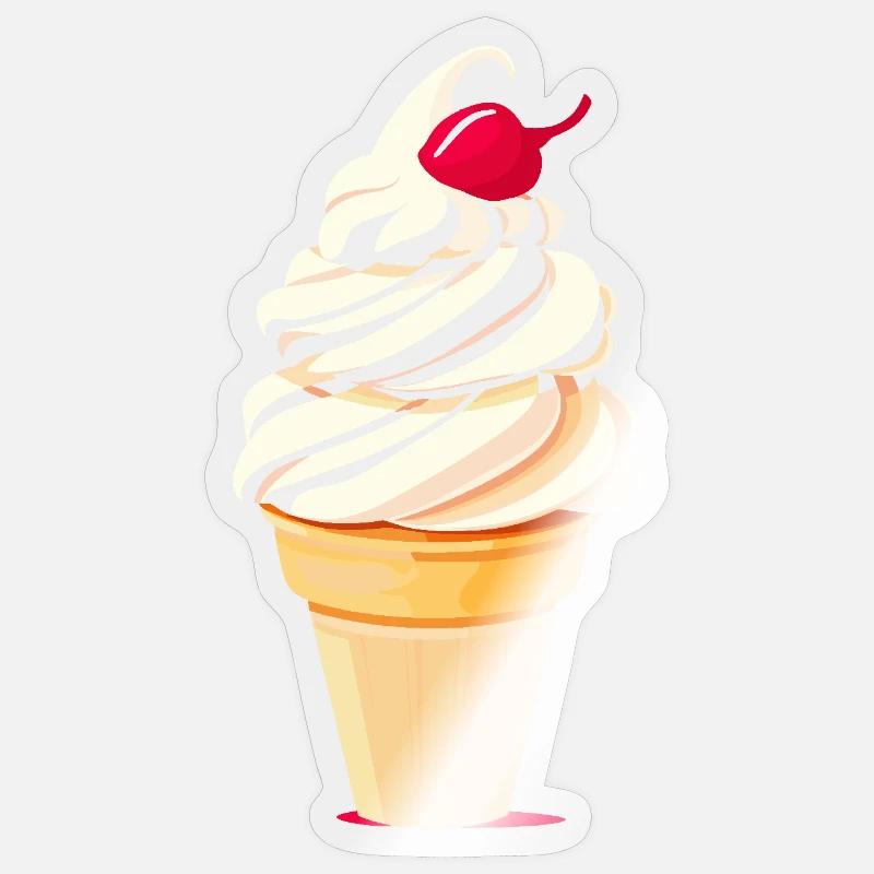 Eiscreme Tüte Grafik - Sticker size S (10 x 10 cm) - transparent glossy