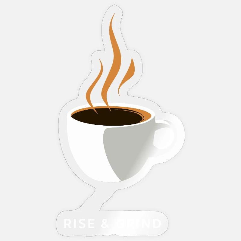Dämpfende Kaffeemühle - Sticker Größe S (10 x 10 cm) - Transparent glänzend