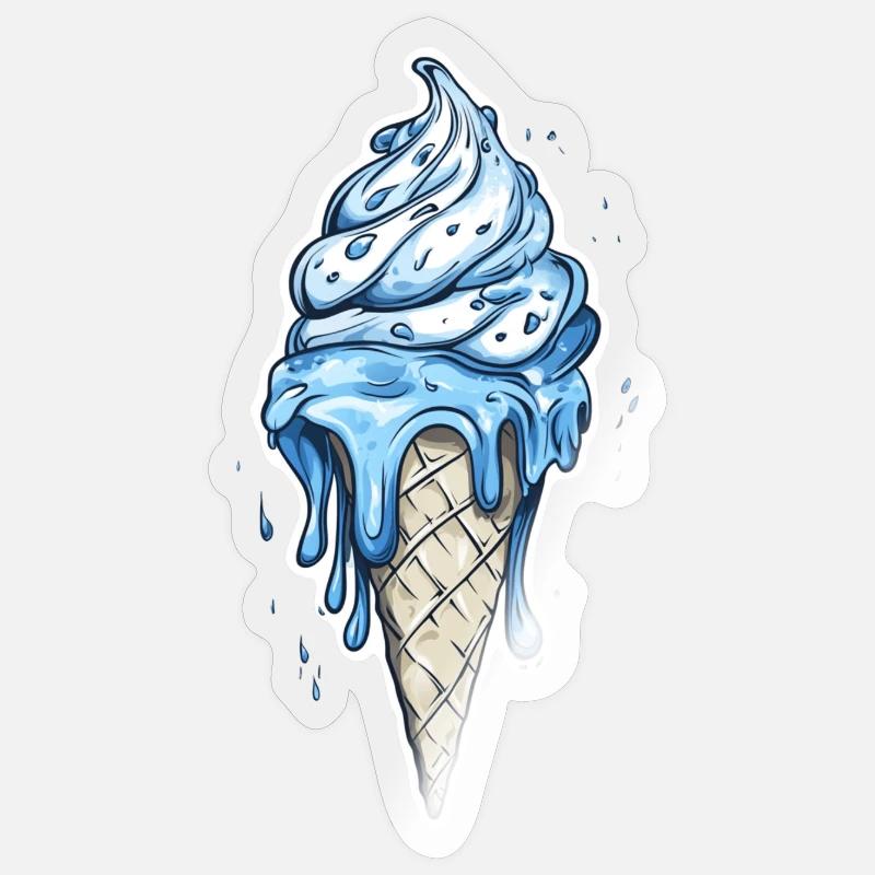 Eiscreme Eis - Sticker Größe S (10 x 10 cm) - Transparent glänzend
