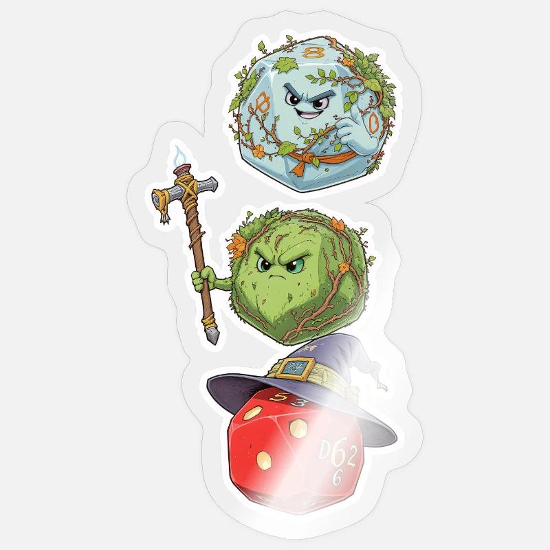 Cube Mage, Wizard & Druid – Fantasy Dice Sticker size S (10 x 10 cm)