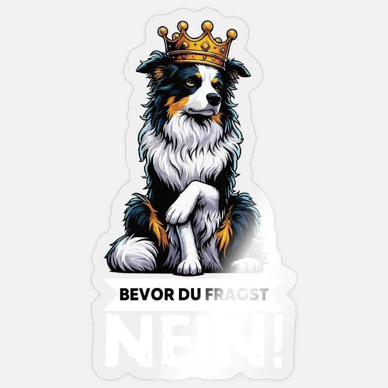 Bevor Du Fragst Australian Shepherd Aussie Aussie - Sticker Größe S (10 x 10 cm) - Transparent glänzend