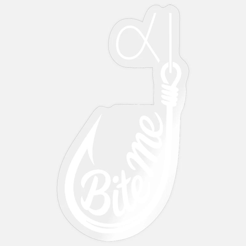 Bite Me Hook Graphic Tee - Sticker size S (10 x 10 cm) - transparent glossy
