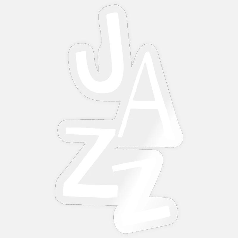 Jazz Typography design - Sticker size S (10 x 10 cm) - transparent glossy