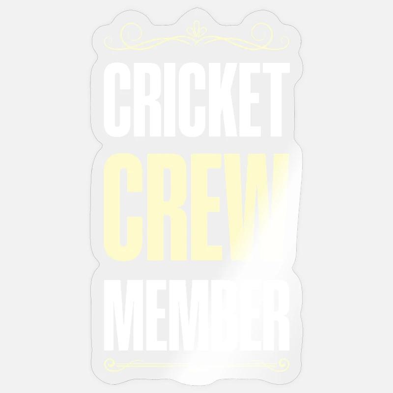 Équipe de cricket - Sticker taille S (10 x 10 cm) - brillant transparent