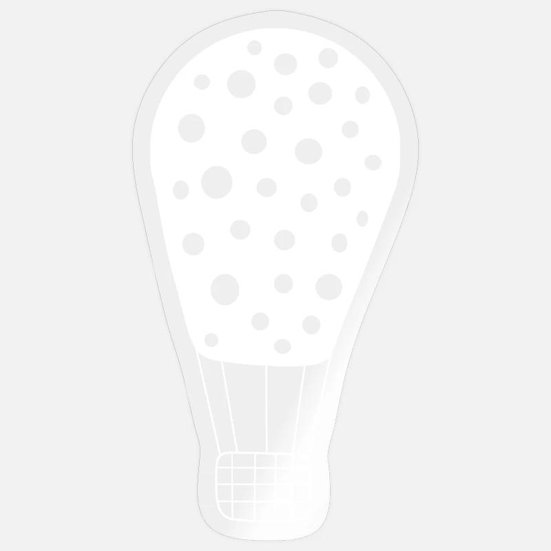 Montgolfière blanche - Sticker taille S (10 x 10 cm) - brillant transparent