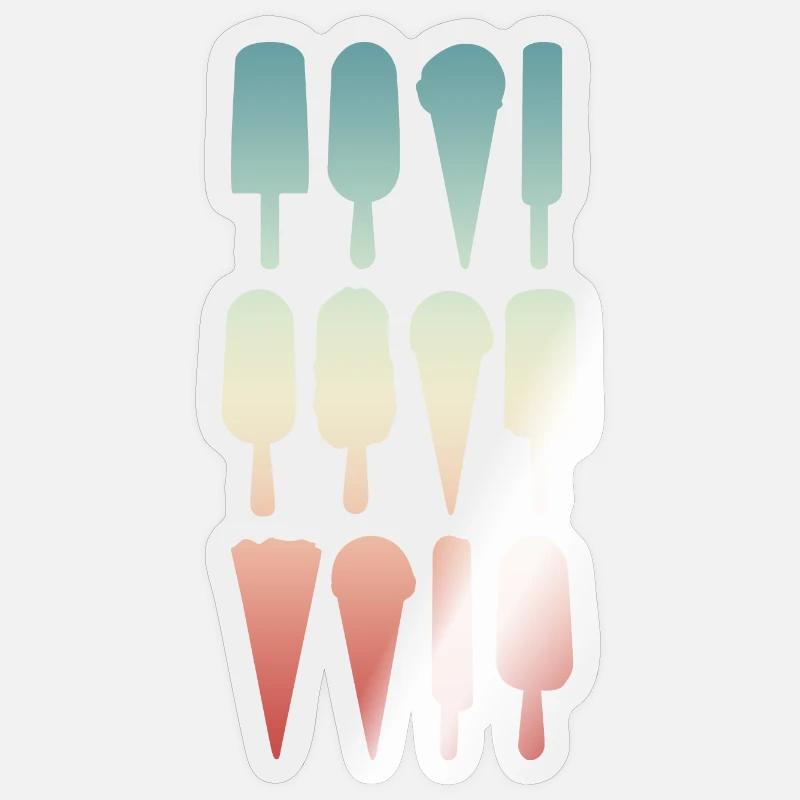 Cornet de crème glacée et crème glacée à l’eau Sticker taille S (10 x 10 cm)