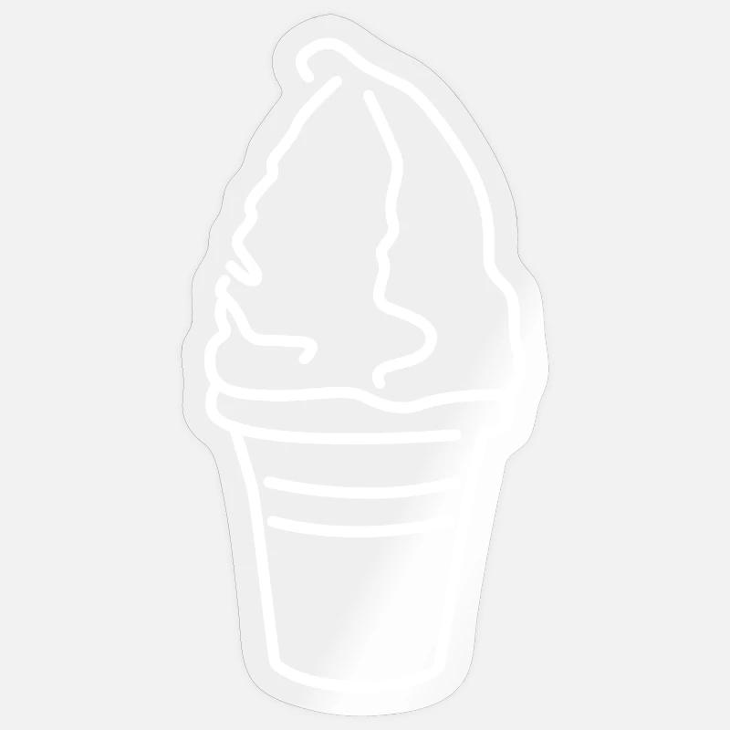 Softeis - Sticker Größe S (10 x 10 cm) - Transparent glänzend