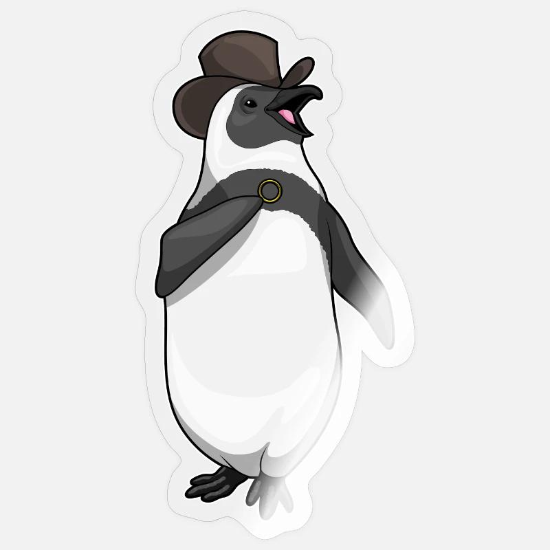 Pinguin Bräutigam Ehering Hochzeit - Sticker Größe S (10 x 10 cm) - Transparent glänzend