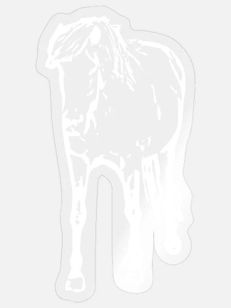 Pferde T-shirt Geschenk Reiter - Sticker Größe S (10 x 10 cm) - Transparent glänzend