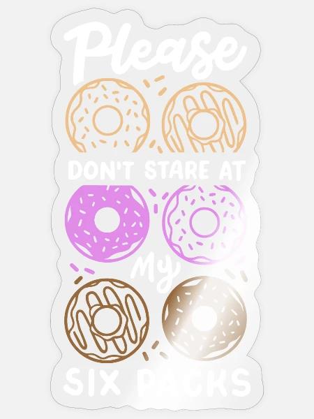 Donut Fitnessstudio Training - Sticker Größe S (10 x 10 cm) - Transparent glänzend