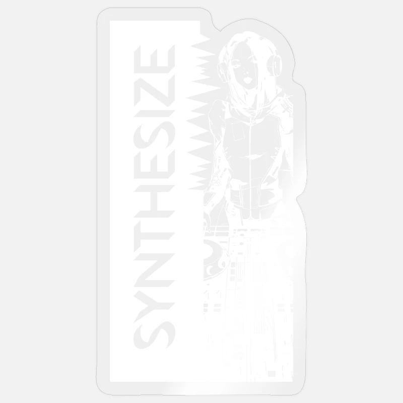 Synth White Sticker Größe S (10 x 10 cm)