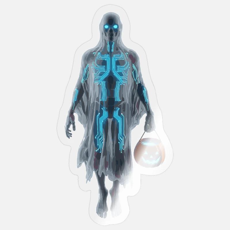 Digitaler Geist - Sticker taille S (10 x 10 cm) - brillant transparent