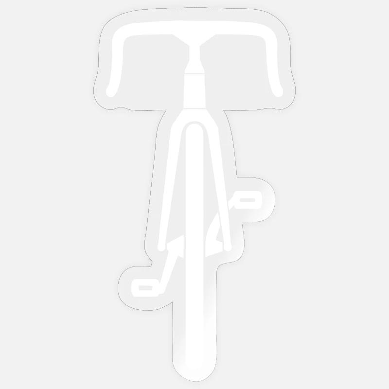 Rennrad Frontsilhouette - Sticker Größe S (10 x 10 cm) - Transparent glänzend